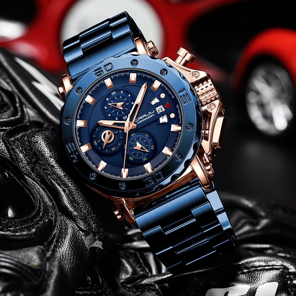 13plusads store CRRJU Watch for Men Top Brand Luxury Big Dial ...